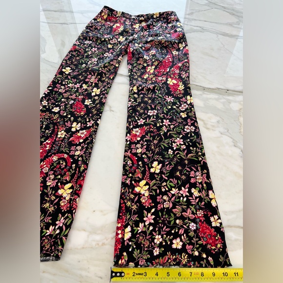 ETRO BLACK BROWN MULTI FLORAL VISCOSE TROUSERS MODEL 19212 SIZE IT 44 / US 8 NWT - Picture 14 of 17